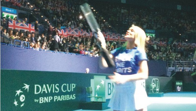 T-shirt cannons at Davis Cup
